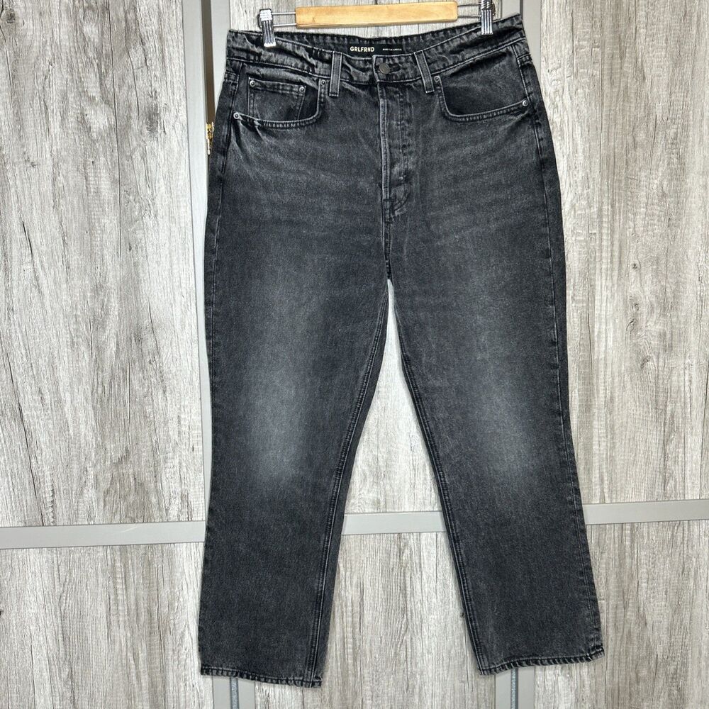 GRLFRND Karolina Jeans Size 31 High Rise Straight Crop Black
